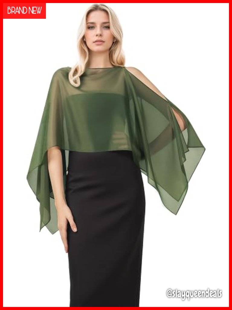 Sheer Chiffon Shawl Wrap For Women Evening Dress Wedding Party